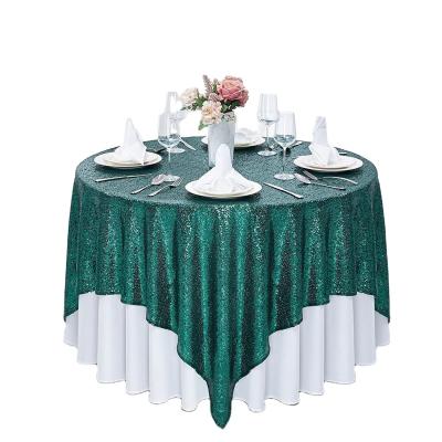 China Modern Design Waterproof Green Soft Lightweight Embroidered Round Tablecloth For Home Christmas for sale