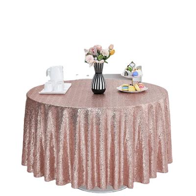 China Shaoxing Machine Embroidery Waterproof Modern Style Scenic Circular Tablecloth Textile For Christmas Party for sale