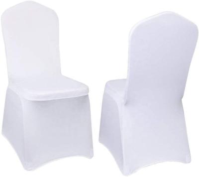 China Plain China Spandex Wholesale White Banquet Chair Cover For Dining Room Party Home Decoration for sale