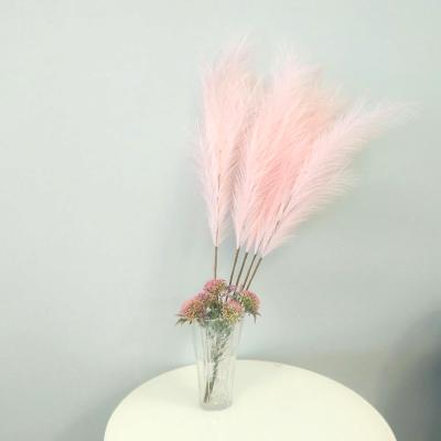 China Environmental Protection 100 Cm Green Light Pink Classic Artificial Pampas Grass For Home Decoration for sale