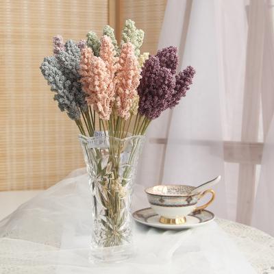 China New Design 31cm Immortal Artificial Wheat 6-Head Bouquet For Decoration Table Home Decor for sale