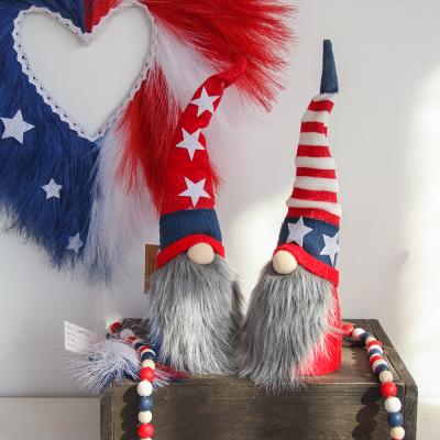 China 2022 New United States Environmental Protection Cloth Patriotic Plush Dolls 4th July Decor Gnomes Gonk Green Faceless Independence Day for sale