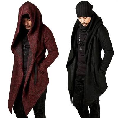 China S-3XL Steampunk Vintage Reversible Men's Ditch Coat Jacket Hooded Irregular Red Black Mens Outerwear Fashion Gothic Male Male for sale