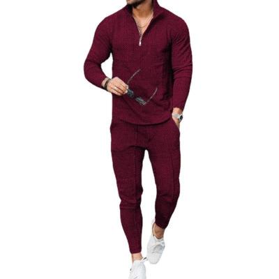 China Autumn Polo Clothing Sports Fashion Leisure 2022 QUICK DRY Mens Sports Suit Half Zipper Stand Collar Jogger Set Tracksuit Mens Clothing for sale