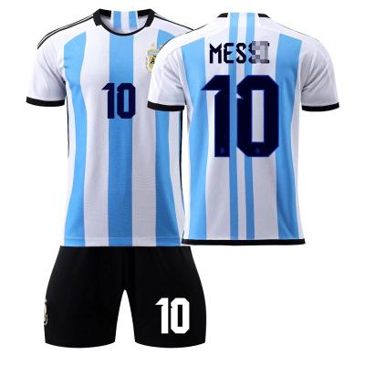 China QUICK DRY 2023 Argentina Soccer Jersey No. 10 Messi Home Jersey Football Wear for sale