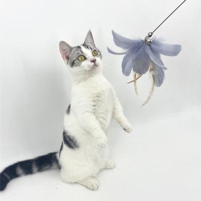 China Long Stocked Pole Temptress Cat Boredom Toy Sucker with Fluffy Feathers, Replacement Scratch and Bite Head Puzzle for Cats for sale