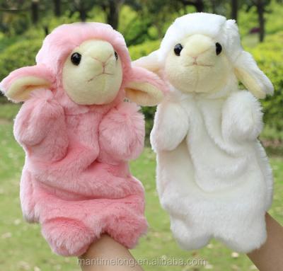 China This is the shape of the sheep plush doll finger housing. Lovely Funny Toys Selling Sheep Puppet Children Love Hand Puppet Christmas Gifts New Finger Puppet for sale