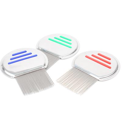 China Stainless Steel Pet Flea Comb Brush Cat Dog Grooming Combs Hair Fine Tooth Trimmer Sweeps Pet Products for sale