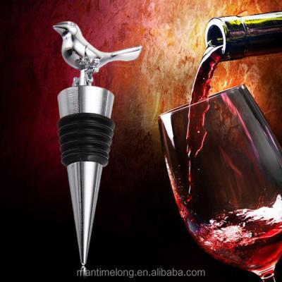 China Wine Stopper Stainless Steel Wedding Gift Bridal Wine Bottle Stopper Wine Pourer Stoppers for sale