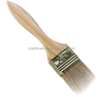 China BBQ Supplies Pig Hair Wooden Handle Roasted Brush BBQ Oil Brush Easily Cleaned for sale