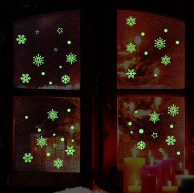 China Many Designs Fluorescence Wall Sticker Room Decoration Christmas Window Decoration Stickers for sale