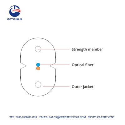 China FTTH Indoor FRP LSZH G652D 12 Core Single Mode Fiber Optic Cable for sale