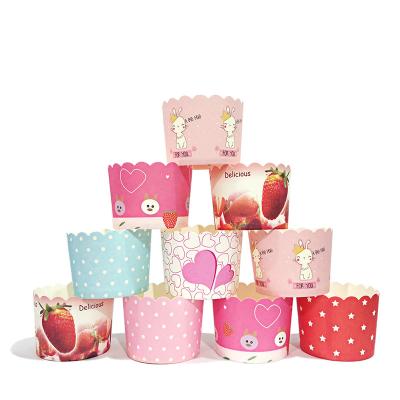 China Lovely Cake Cup Household Disposable Paper Cups Supplier Large Disposable High Temperature Resistant Paper Roll Cup for sale