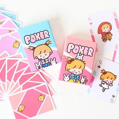 China Cute Mini Personality Cards Poker Set Paper Poker Cartoon Students Custom Poker Mat for sale