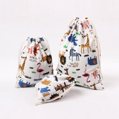 China Small Waterproof Cotton Printing Drawstring Bags for sale