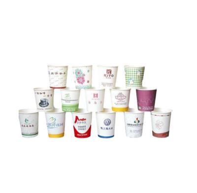 China Restaurant Coffee Wood Eco-friendly Paper Pulp + Food Grade PE Film Customized Disposable Paper Cups for sale