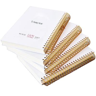 China Customizable Gold Hardcover Journal Planner Wireo Printed Spiral Notebook with Gold Foil Stamping Logo for sale