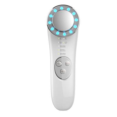 China Portable 7 in 1 Blue and Red LED Light Wave Face Remover High Frequency Lifting Machine Promote Face Cream Absorption Face Massager for sale