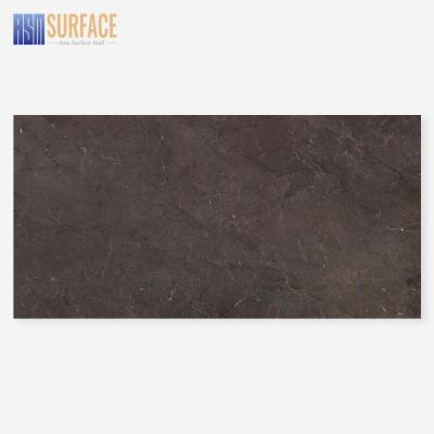 China Large Agglomerated Stone Slab 3200*1600 mm Large Modern Thin Slab Engineered Glossy Black Porcelain Slabs for sale