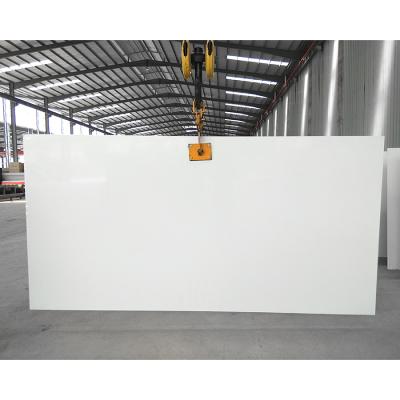 China Modern 20 Mm Engineered Quartz Stone Pure White Artificial Large Quartz Slab for sale