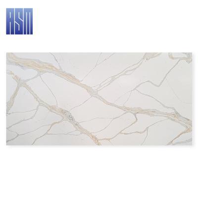 China Wholesale modern artificial quartz kitchen top quartz bathroom calacatta stone countertops for sale