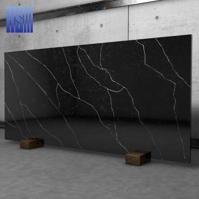 China China factory modern large slab 20 mm artificial engineered quartz stone calacatta black quartz stone for sale