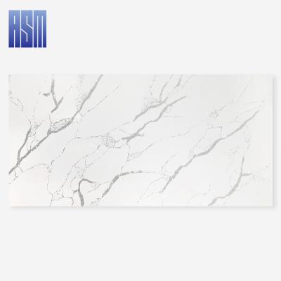 China Modern kitchen island countertop calacatta series engineered quartz slab white artificial quartz stone for sale