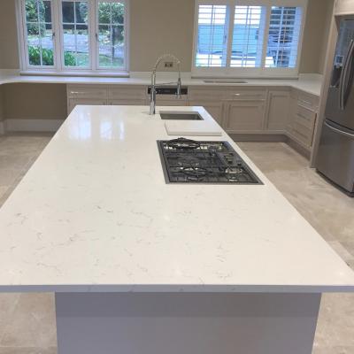 China Modern High Quality Engineered Quartz Countertops Carrara White Artificial Quartz Stone Slabs for sale