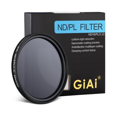 China Light Reduction and Removing Unwanted Light GiAi 55mm ND16 and 2in1 Camera Filter COMPLETE Slim ND Polarized Filter for Camera Lens for sale