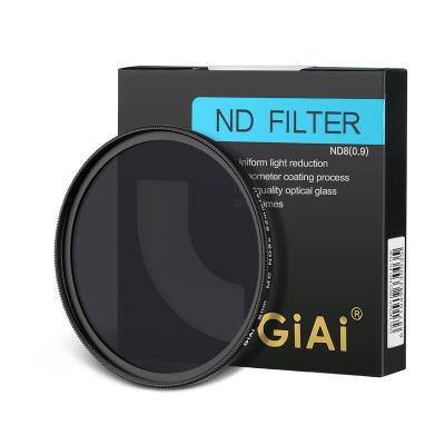 China Light Reduction GiAi ND8 Filter 62mm Neutral Density Filter Camera Slim ND Filter for sale