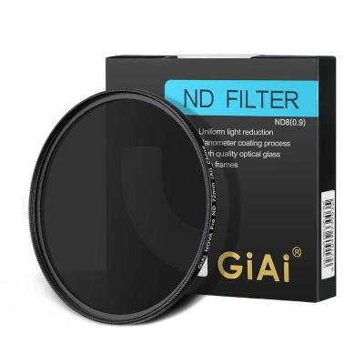 China Waterproof ND Filter Camera Filter 3 Stops GiAi MC 72mm 77mm ND8 Neutral Density Filter for sale