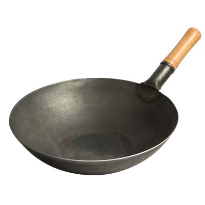 China Sustainable Chinese Non Stick Round Bottom Carbon Steel Gas Cooking Wok for sale