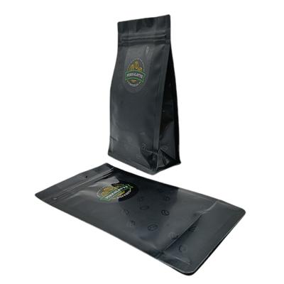 Κίνα 8 Side Seal Moisture Proof Coffee Beans Packaging Black Matte Stand Up Zipper Pouch Pouch προς πώληση