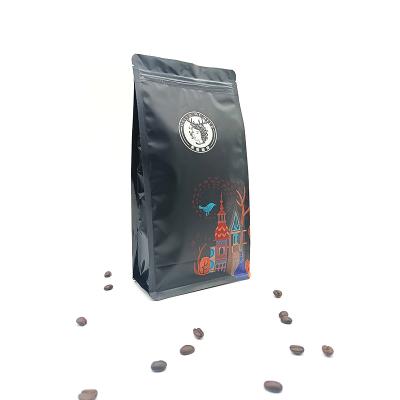 Cina Custom LOGO Coffee Beans Black Pouches Moisture Proof Stand Up Bag 8 Seal Packaging Side Coffee Bag With Zipper in vendita