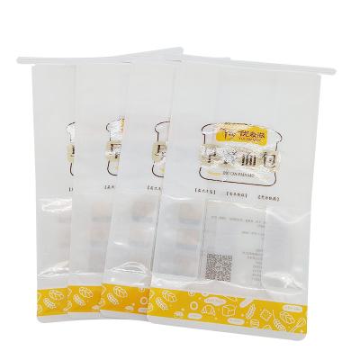 China Recyclable Reusable Flat Bottom Bread Tin Tie Bag With Window Fresh Bread Packaging for sale