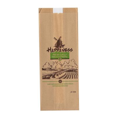 중국 Recyclable Printed Brown Bakery Bags Greaseproof Corrugated Bread Paper Packaging Bag 판매용