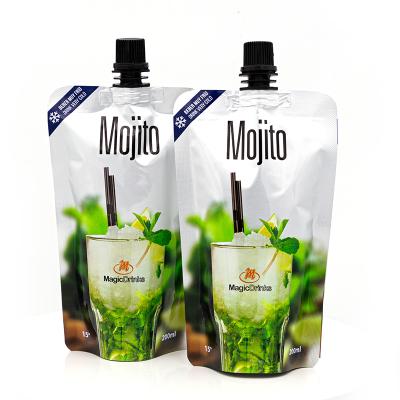 China Flat Bottom Moisture Proof Foil Pouches Cocktail Mojito Spout Pouch Plastic Bag For Liquid en venta