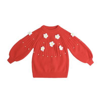 China New Casual Sweet Girl 2-8 Years Flower Net Red Two-piece Sweater Skirt Suit Girls Sweater Suit for sale