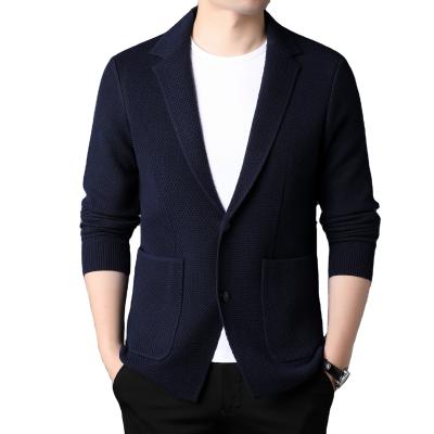 China New Design Anti-wrinkle Solid Color Solid Color Pockets Man Heavy Fleece Knitwear Sweater Cardigan for sale