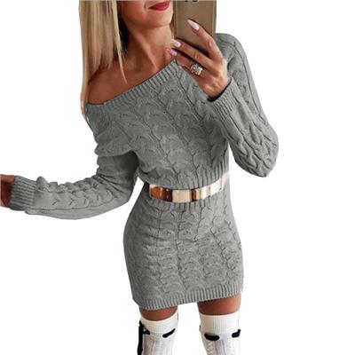 China 2021 New Women's Anti-wrinkle Fashion Waist Sweater Mid Length Twisted Strapless Dress for sale