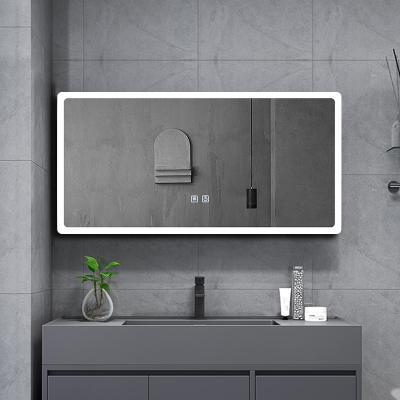 China Customized 2023 Led Touch Wall Mounted Glass Smart Switch Illuminated Waterproof Magic Mirror For Bathroom for sale