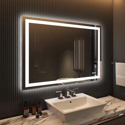 China Xiaoke Luxury Smart Switch Touch Screen Luminous Fogproof Waterproof Bathroom Hanging Smart Mirror for sale