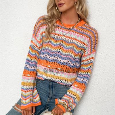 China Women's Patchwork Color Loose Fringe Sweater 2021 Sweater Ladies Sweater Tops Office Streetwear Oversized Knitted Wear QUICK DRY QUICK DRY for sale