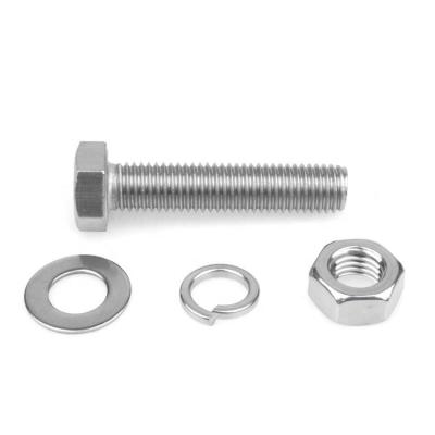 China Stainless Steel Hot Selling Assembly M5 M6 304 Stainless Steel Nuts Gaskets Hex Head Bolts for sale