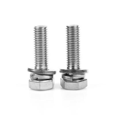 China Assembled A2 A4 Stainless Steel Hex Head Bolts with Flat Washers and Spring Washers for sale