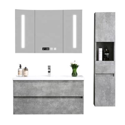 China Modern Modern Basin Mirrored Vanity Combo Wall Hung Bathroom Cabinet for sale