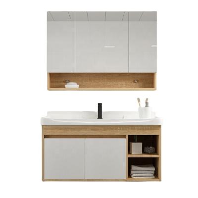 China Modern Manufacturer European Style Vanity Mirror Melamine Bathroom Cabinet for sale