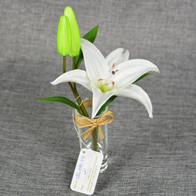 China Life Like Artificial Flower Artificial Flower Arrangements for Home Decor Decorative Flowers in Mini Glass with Acrylic Water for sale