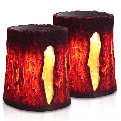 China Garden Touch Light Garden Dynamic Simulation Flame Solar Stump Lamp for sale