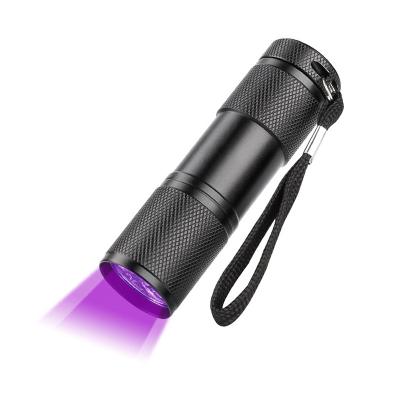 China Torch 395nM Aluminum UV LED MINI Flashlights For Dog Professional Black Light Camping 9 Bulbs Urine And Bed Bug for sale